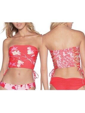 Maaji Fairy Cupid Reversible Bikini Top Small Red prints